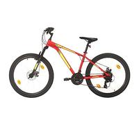 vidaXL Bicicleta Montaña Artículo Deportivo de Ciclismo Urbana Estable Tija del Sillín Ajustable 21 Velocidades 27,5 Pulgadas Rueda 38 cm Rojo