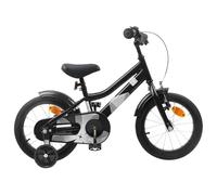 vidaXL Bicicleta para Niños 14 Pulgadas para 3-5 Años Negro, Bicicleta Clásica para Niños, Aventura de un Joven Ciclista, Potencia Pedal para Todo-Pequeños, Dos Ruedas