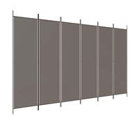 vidaXL Biombo 6 paneles 300x200 cm – Tela poliéster, estructura de hierro, plegable – Antracita