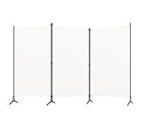 vidaXL Biombo Divisor de 3 Paneles, Biombo Plegable, Separador de Ambientes, Pantalla de Privacidad para Salón Oficina Jardín, Tela Blanco 260x180 cm