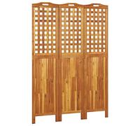vidaXL Biombo de 3 Paneles Divisor Habitaciones Privacidad Separador Ambientes Plegable Vestidor Probador de Madera Maciza de Acacia