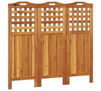 vidaXL Biombo de 3 Paneles Divisor Habitaciones Privacidad Separador Ambientes Vestidor Probador Plegable de Madera Maciza de Acacia