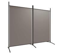 vidaXL Biombo divisorio 2 paneles, plegable de tela, pantalla de privacidad, gris antracita