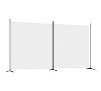 vidaXL Biombo Divisor de 2 Paneles Separador Decoración Habitación Dormitorio Oficina Pantalla Privacidad Pared Plegable de Tela Blanco