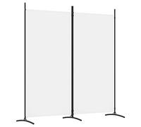 vidaXL Biombo Divisor de 2 Paneles Separador Decoración Habitación Dormitorio Oficina Pantalla Privacidad Pared Plegable de Tela Blanco