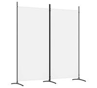 vidaXL Biombo Divisor de 2 Paneles Separador Decoración Habitación Dormitorio Oficina Pantalla Privacidad Pared Plegable de Tela Blanco