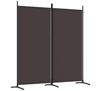 vidaXL Biombo Divisor de 2 Paneles Separador Decoración Habitación Dormitorio Oficina Pantalla Privacidad Pared Plegable de Tela Marrón