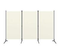 Biombo divisor de 3 paneles tela blanco 260x180 cm