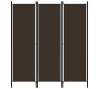 vidaXL Biombo Divisor de 3 Paneles de Pie Plegable Separador Habitación Dormitorio Estancia Decoración Partición Privacidad Marrón 150x180 cm
