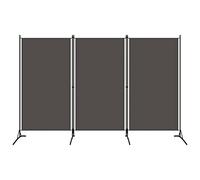 Biombo divisor de 3 paneles gris antracita 260x180 cm