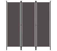 vidaXL Biombo Divisor de 3 Paneles de Pie Plegable Separador Habitación Dormitorio Estancia Decoración Partición Privacidad Gris Antracita 150x180 cm