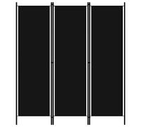 vidaXL Biombo Divisor de 3 Paneles de Pie Plegable Separador Habitación Dormitorio Estancia Decoración Partición Privacidad Negro 150x180 cm