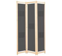 vidaXL Biombo Divisor de 3 Paneles de Tela Decoración Hogar Casa Jardín Bricolaje Salón Comedor Ambientes Habitaciones Separador 120x170x4 cm Gris