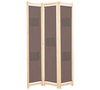 vidaXL Biombo Divisor de 3 Paneles de Tela Decoración Hogar Casa Jardín Bricolaje Salón Comedor Ambientes Habitaciones Separador 120x170x4 cm Marrón