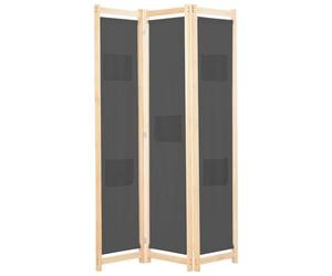 vidaXL Biombo Divisor de 3 Paneles de Tela Decoración Hogar Casa Jardín Bricolaje Salón Comedor Ambientes Habitaciones Separador 120x170x4 cm Gris