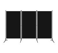 vidaXL Biombo divisor de 3 paneles negro 260x180 cm