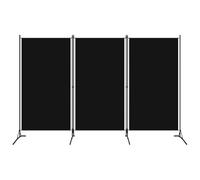 vidaXL Biombo Divisor de 3 Paneles Negro 260x180 cm
