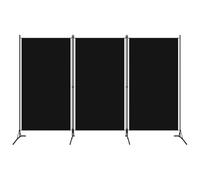 vidaXL Biombo divisor de 3 paneles negro 260x180 cm