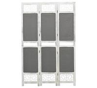 vidaXL Biombo Divisor de 3 Paneles Separador Ambientes Privacidad Pantalla Plegable Partición Vestidor Decoración de Tela Gris 105x165 cm