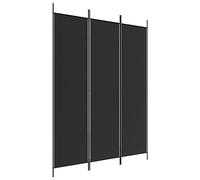 vidaXL Biombo Divisor 3 paneles – Plegable, pantalla de privacidad de tela – Negro