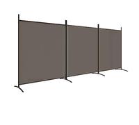 vidaXL Biombo Divisor de 3 Paneles Separador Decoración Habitación Dormitorio Oficina Pantalla Privacidad Pared Plegable de Tela Gris Antracita