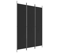 vidaXL Biombo Divisor de 3 Paneles Separador Decoración Habitación Dormitorio Oficina Pantalla Privacidad Pared Plegable de Tela Negro