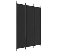 vidaXL Biombo Divisor de 3 Paneles Separador Decoración Habitación Dormitorio Oficina Pantalla Privacidad Pared Plegable de Tela Negro
