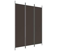 vidaXL Biombo Divisor de 3 Paneles Separador Decoración Habitación Dormitorio Oficina Pantalla Privacidad Pared Plegable de Tela Marrón