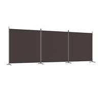 vidaXL Biombo Divisor de 3 Paneles Separador Decoración Habitación Dormitorio Oficina Pantalla Privacidad Pared Plegable de Tela Marrón