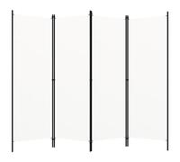vidaXL Biombo Divisor de 4 Paneles, Biombo Plegable, Separador de Ambientes, Pantalla de Privacidad para Salón Oficina Jardín, Blanco 200x180 cm