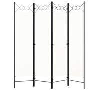 vidaXL Biombo Divisor de 4 Paneles, Biombo Plegable, Separador de Ambientes, Pantalla de Privacidad para Salón Oficina Jardín, Blanco 160x180 cm