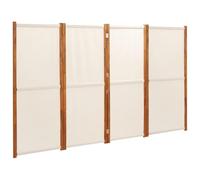 vidaXL Biombo divisor de 4 paneles plegable – Separador de habitación 280x180 cm Blanco crema