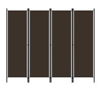 vidaXL Biombo Divisor de 4 Paneles de Pie Plegable Separador Habitación Dormitorio Estancia Decoración Partición Privacidad Marrón 200x180 cm