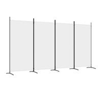vidaXL Biombo divisor 4 paneles de tela blanca 346x180 cm