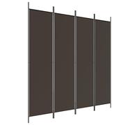 vidaXL Biombo Divisor de 4 Paneles Separador Decoración Habitación Dormitorio Oficina Pantalla Privacidad Pared Plegable de Tela Marrón