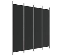 vidaXL Biombo divisor de 4 paneles de tela 200x200 cm negro
