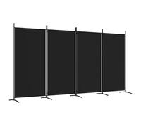 vidaXL Biombo Divisor de 4 Paneles de Tela Negro 346x180 cm