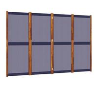 vidaXL Biombo Divisor de 4 Paneles, Separador de Ambientes de Privacidad, Divisor de Espacios Plegable, Pantalla Decorativa para Jardín, Azul Oscuro