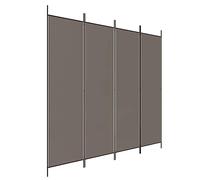 vidaXL Biombo Divisor de 4 Paneles Separador Decoración Habitación Dormitorio Oficina Pantalla Privacidad Pared Plegable de Tela Gris Antracita