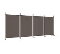 vidaXL Biombo Divisor de 4 Paneles Separador Decoración Habitación Dormitorio Oficina Pantalla Privacidad Pared Plegable de Tela Gris Antracita