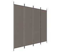 vidaXL Biombo Divisor de 4 Paneles Separador Decoración Habitación Dormitorio Oficina Pantalla Privacidad Pared Plegable de Tela Gris Antracita