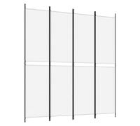 vidaXL Biombo Divisor de 4 Paneles Separador Decoración Habitación Dormitorio Oficina Pantalla Privacidad Pared Plegable de Tela Blanco