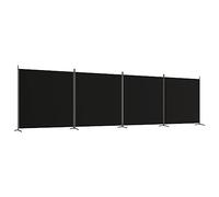 vidaXL Biombo Divisor de 4 Paneles Separador Decoración Habitación Dormitorio Oficina Pantalla Privacidad Pared Plegable de Tela Negro