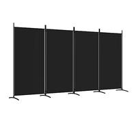 vidaXL Biombo Divisor de 4 Paneles Separador Decoración Habitación Dormitorio Oficina Pantalla Privacidad Pared Plegable de Tela Negro