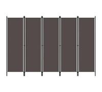 vidaXL Biombo Divisor de 5 Paneles de Pie Plegable Separador Habitación Dormitorio Estancia Decoración Partición Privacidad Gris Antracita 250x180 cm