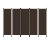 vidaXL Biombo Divisor de 5 Paneles de Pie Plegable Separador Habitación Dormitorio Estancia Decoración Partición Privacidad Marrón 250x180 cm