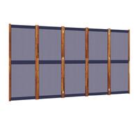 vidaXL Biombo Divisor de 5 Paneles, Separador de Ambientes de Privacidad, Divisor de Espacios Plegable, Pantalla Decorativa para Jardín, Azul Oscuro
