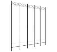 vidaXL Biombo Divisor de 5 Paneles Separador Decoración Habitación Dormitorio Oficina Pantalla Privacidad Pared Plegable de Tela Blanco