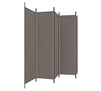 vidaXL Biombo divisor de 5 paneles tela gris antracita 250x200 cm plegable