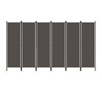 Biombo divisor de 6 paneles gris antracita 300x180 cm